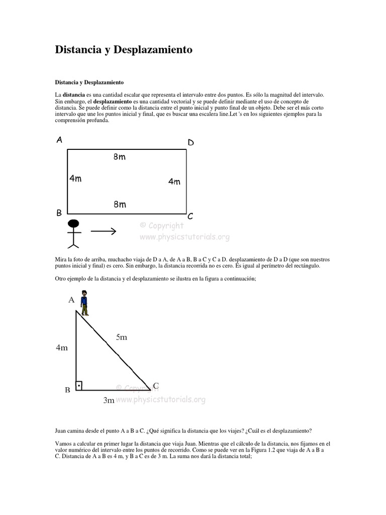 Distancia y Desplazamiento VECTORES FISICA PDF Vector Euclidiano