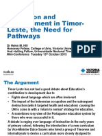 Education and Development in Timor-Leste - The Need For Pathways in Education, 2015 Presentation at A Mini Conference at Victoria Uniersity 2015