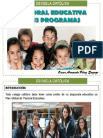 Pastoral Educativa y Sus Programas - Oscar Pérez