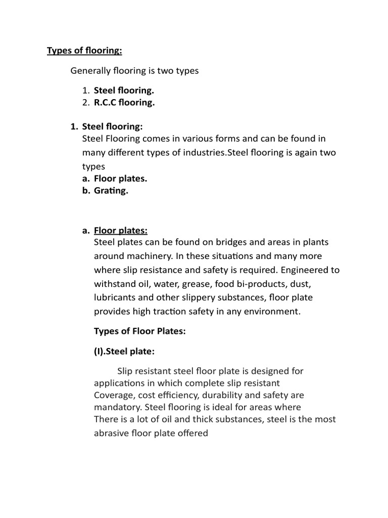 Types of Flooring | PDF | Stainless Steel | Steel