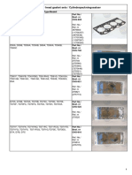 Cylinder Head Gasket Sets and Reference Numbers