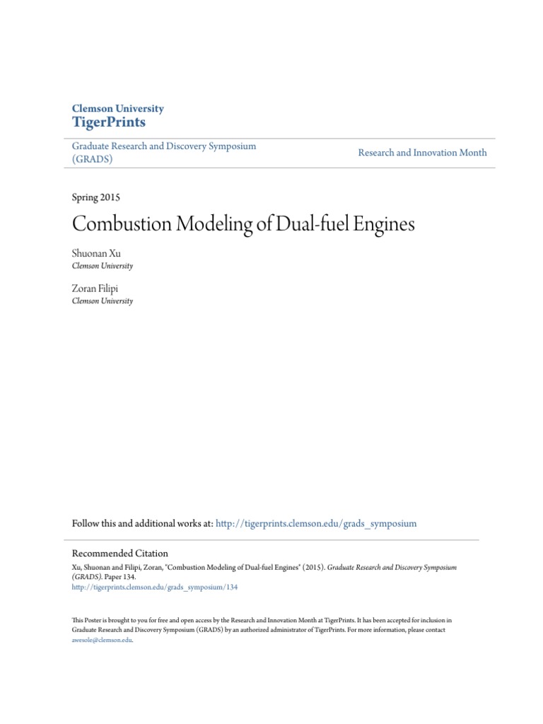 Dual-Fuel Engine Combustion Modeling | PDF | Combustion | Diesel Engine