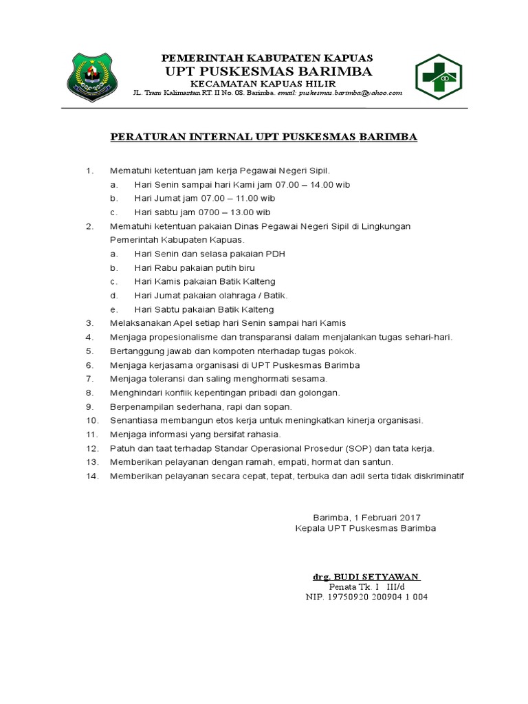 Sk Peraturan Internal Pdf