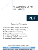 Essential Elements of an Lgu Vision