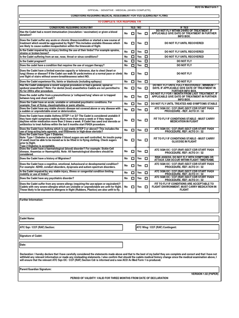ACO AV Med Form 1 (Paper) - v1.02 - Jul 15 PDF | PDF | Diabetes ...