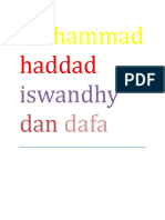 Muhammad Haddad Iswandhy Dan Dafa