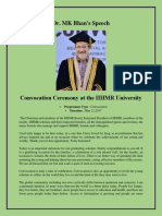 Dr MK Bhan Speech at Convocation Ceremony 2017 - IIHMR University