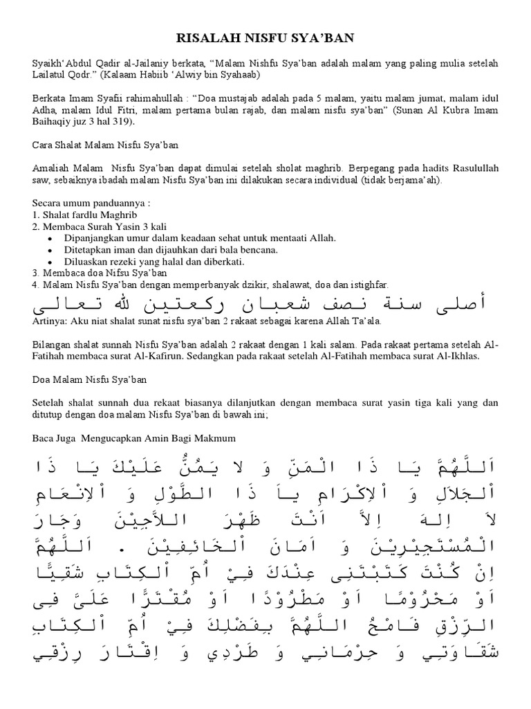 Risalah Nisfu Sya Ban Pdf