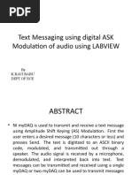 Text Messaging Using Digital ASK Modulation of Audio Using LABVIEW