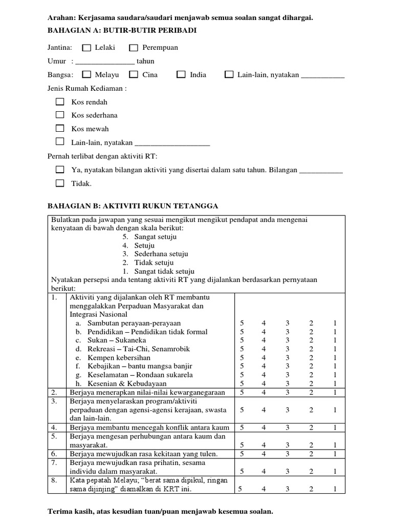 Borang Soal Selidik Pdf