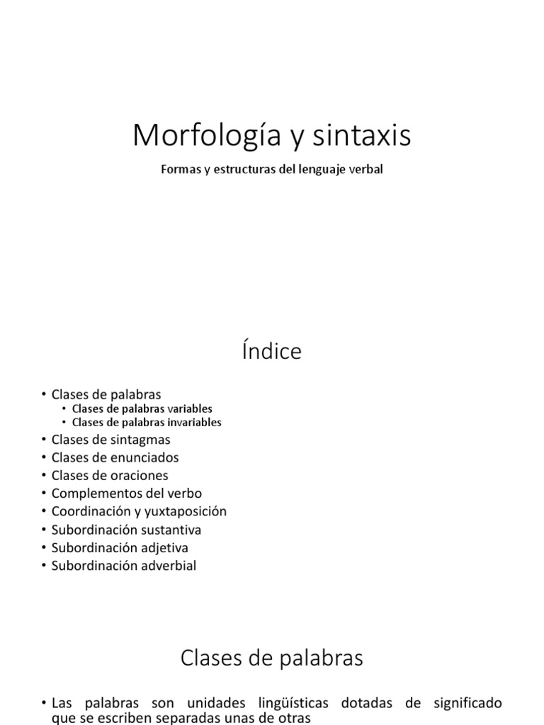 Morfología y Sintaxis PDF Verbo Adverbio
