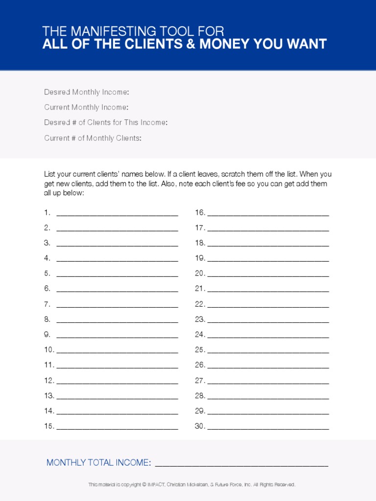 Client Income Tracking Template | PDF