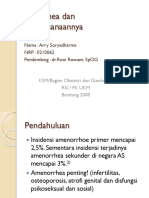 Amenorrhea Dan Penatalaksanaannya