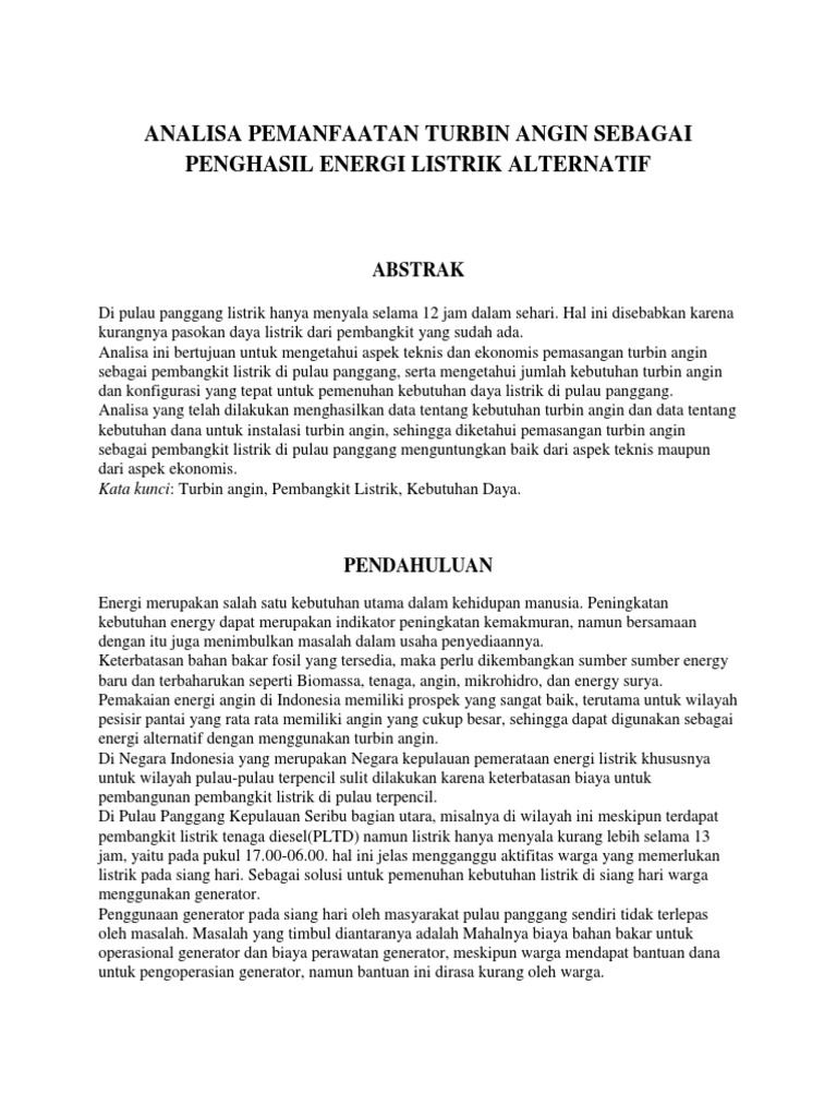 Contoh Jurnal Tentang Energi Angin PDF