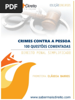 Crimes contra a pessoa - questões comentadas
