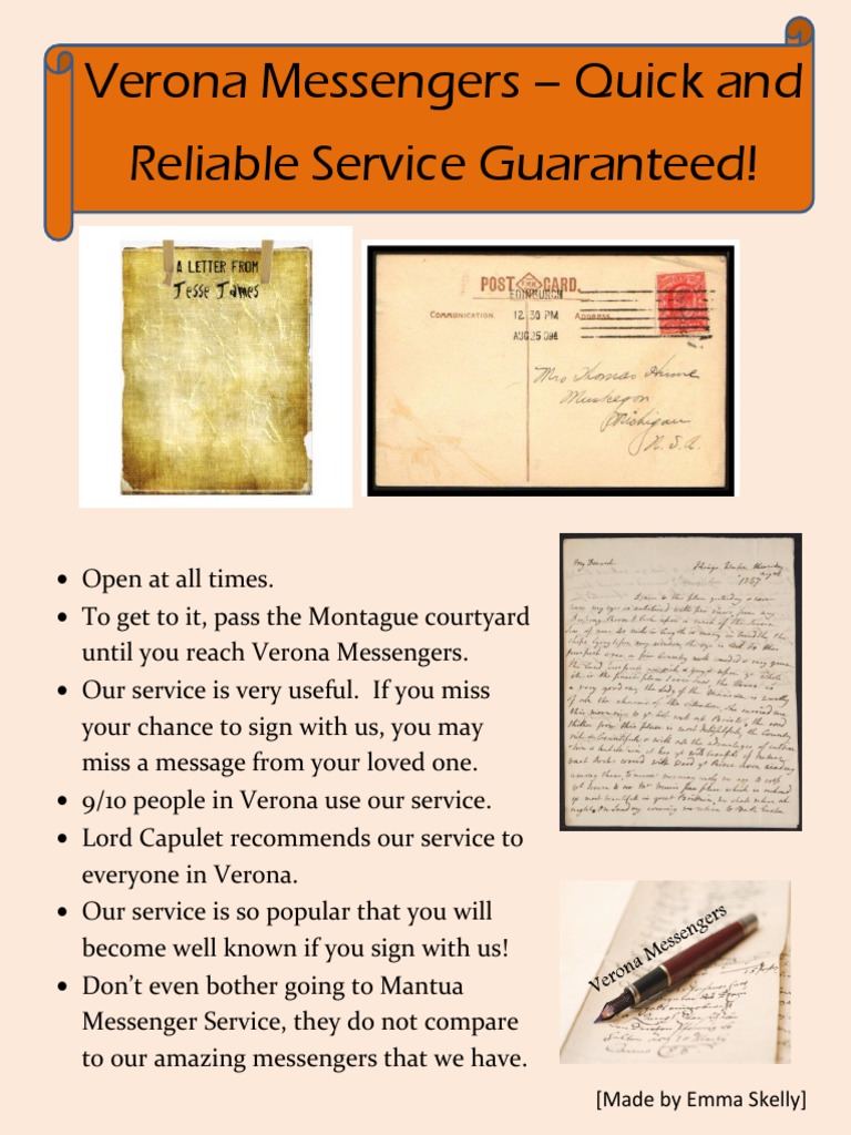 Romeo and Juliet Advertisement | PDF | Characters In Romeo And Juliet ...