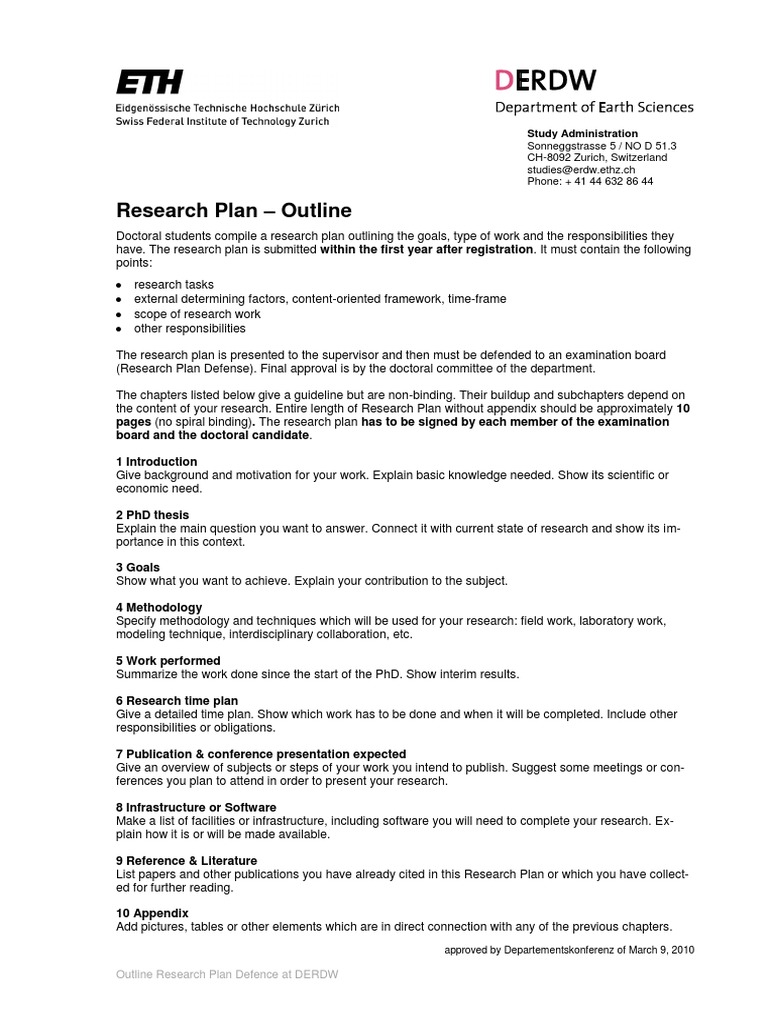 Research Plan Examples For Science Project Earth Science Research Plan