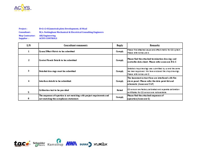 Consultant Comments and Responses Summary | PDF | Engineering | Science