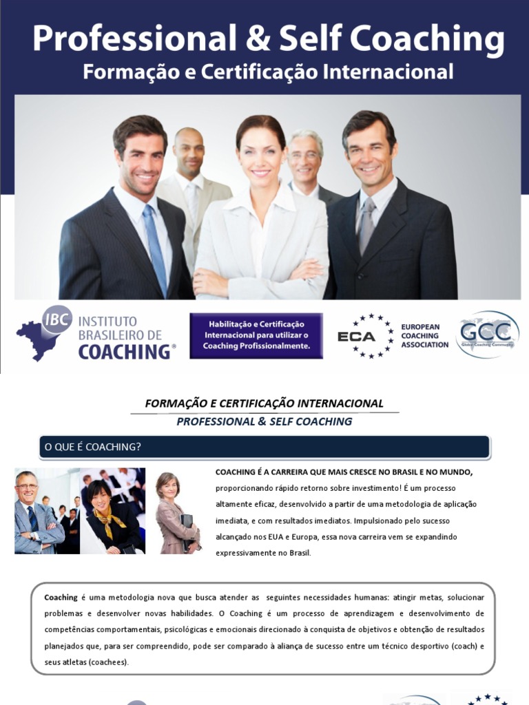 Professional & Self Coaching - Programa do IBC | Pós-Graduação ...