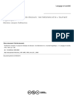 A Propos de l'Analyse de Discours - Les Historiens Et Le Tourant Linguistique