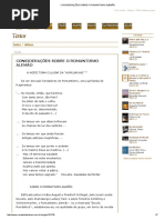 Considerações Sobre o Romantismo Alemão