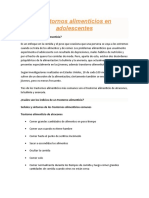 Trastornos Alimenticios en Adolescentes MONOGRAFÌA (Sociologia)