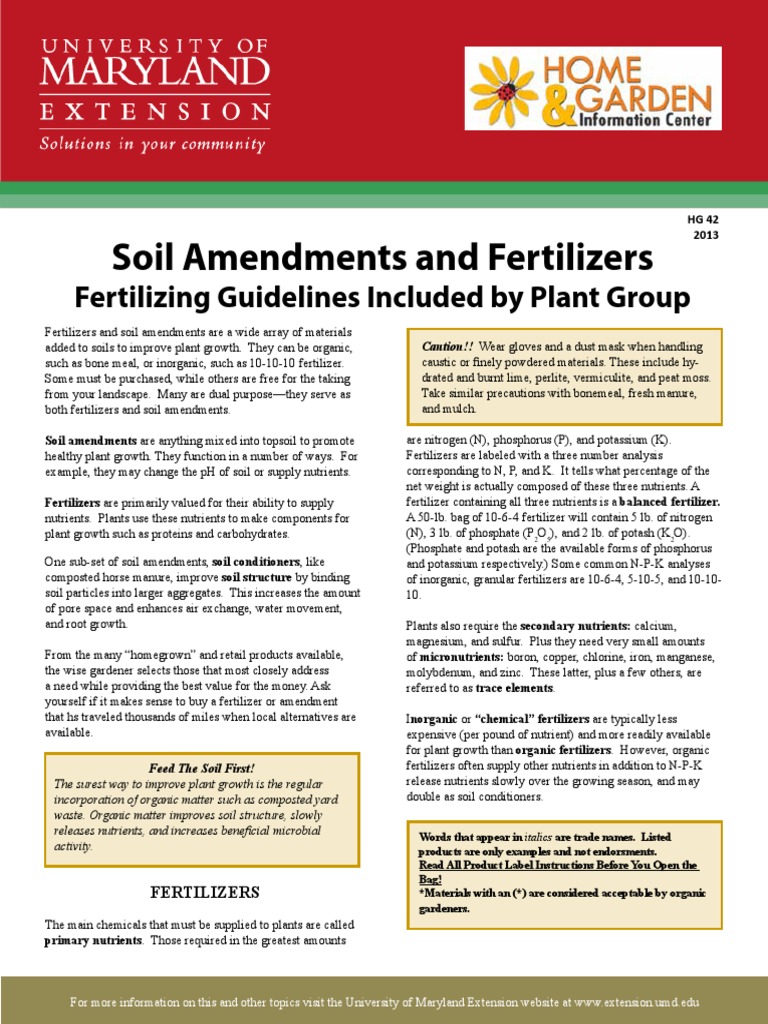 HG42 Soil Amendments and Fertilizers Fertilizer Soil