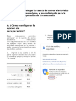 Configuración para Seguridad y Recuperación de La Contraseña Del Correo Gmail PDF