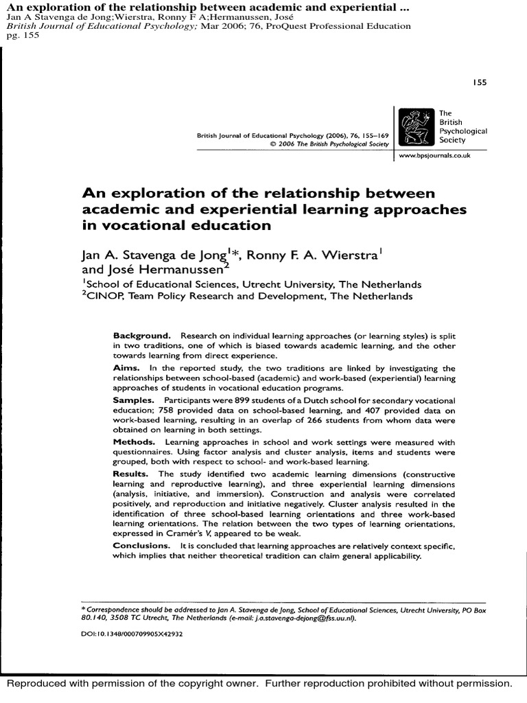 Articol An Exploration of The Relationship Between Academic and ...