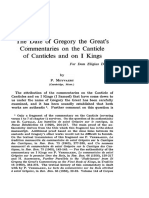 The Date of Gregory The Great's Commentaries On The Canticle of Canticles and On I Kings For Dom Eligius Dekkers by P. MEYVAERT