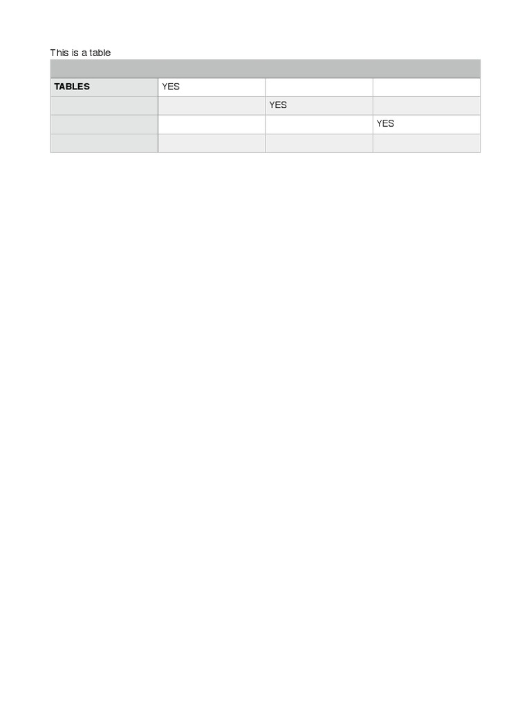 Essential Table Data Overview | PDF