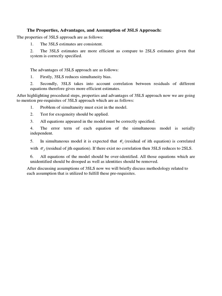 Understanding the 3SLS Approach | PDF
