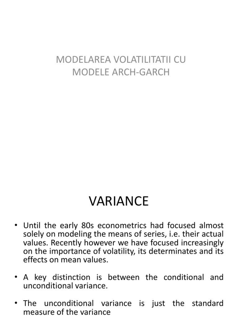 Modelarea Volatilitatii Cu Modele Arch-Garch | PDF | Volatility ...