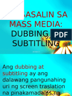 Dubbing and Subtitling