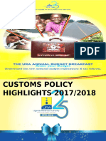 Presentation of customs changes in the FY 2017/18 