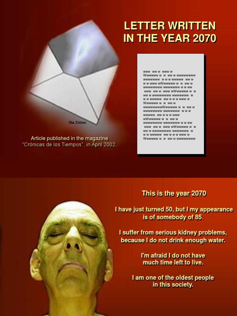 Letter from year 2070 Water Natural Environment