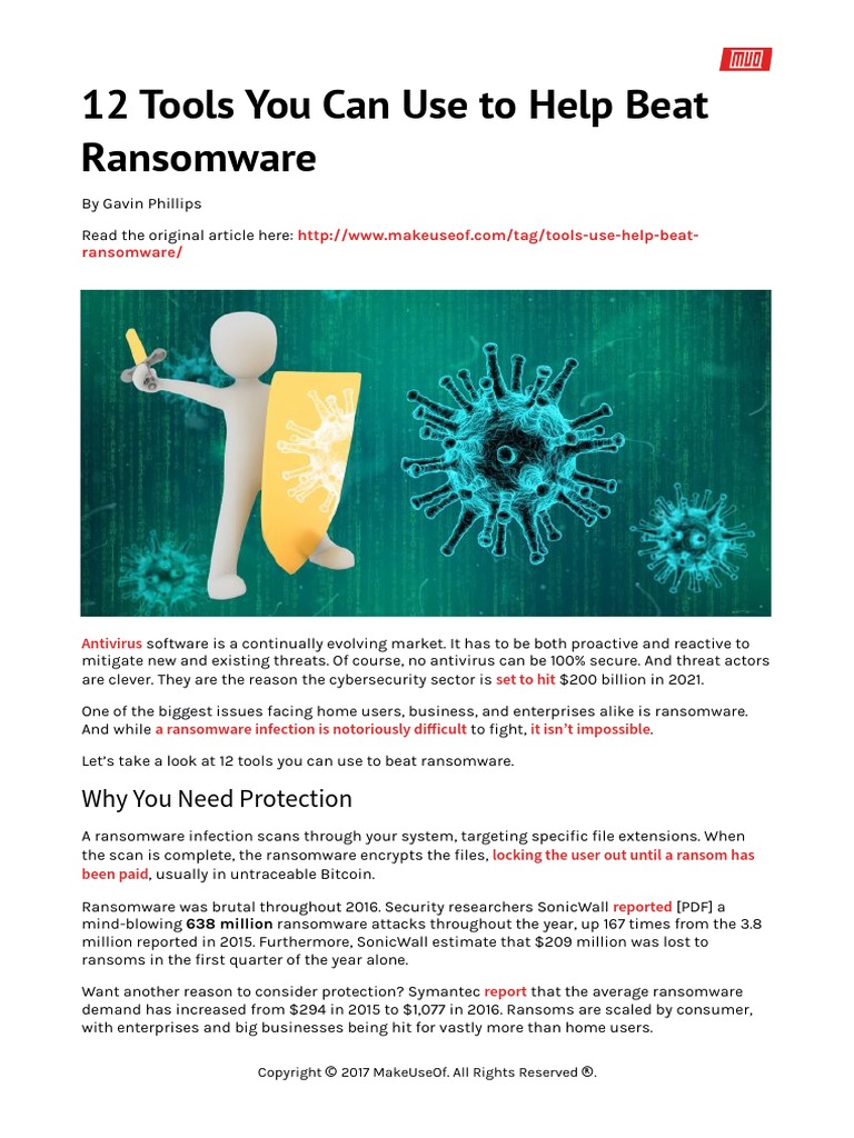 12 Tools You Can Use To Help Beat Ransomware | PDF | Ransomware ...