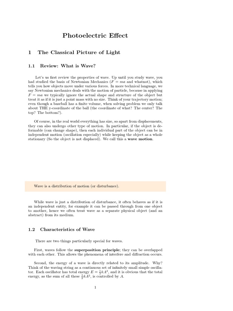 Photoelectric Effect | PDF | Photon | Photoelectric Effect
