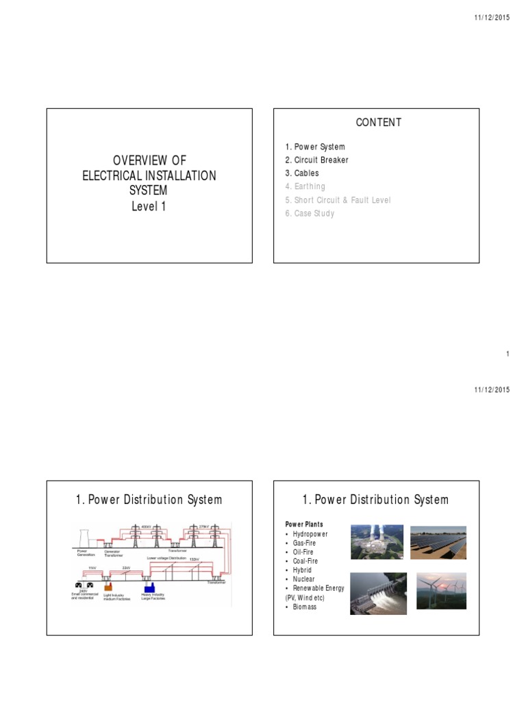 Overview Electrical Level 1 PDF Cable Electrical Resistance And