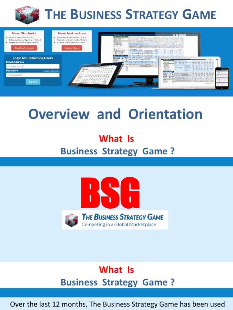 Bsg Powerpoint Presentation V1 5 Pdf Strategic Management Stocks
