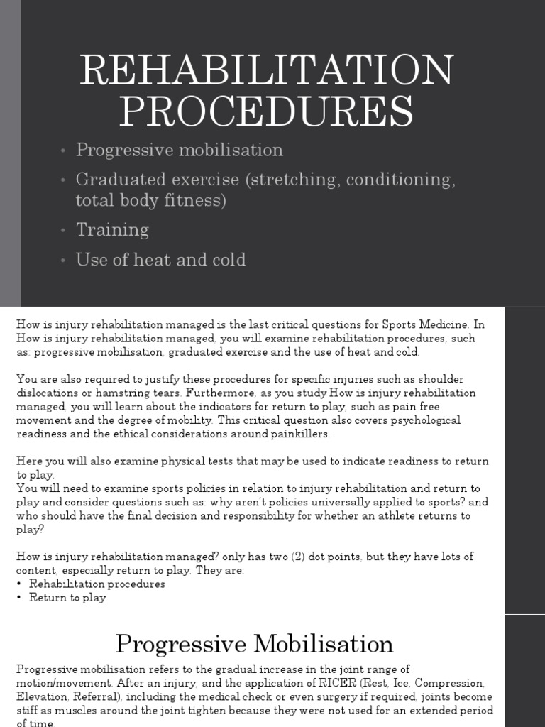 Rehabilitation Procedures PDF Physical Therapy Anatomical Terms