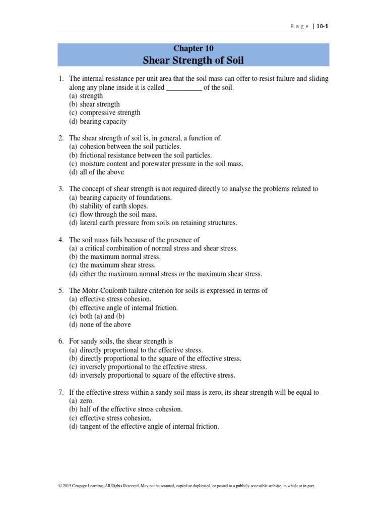 Shear Strength of Soil | PDF | Strength Of Materials | Solid Mechanics