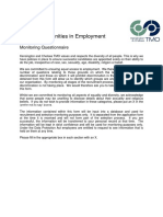 Equal Opportunities in Employment: Monitoring Questionnaire
