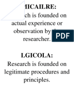 Characteristics of Research