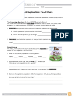 Food Chain Student Worksheet and Extension
