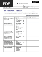 Site Description Checklist