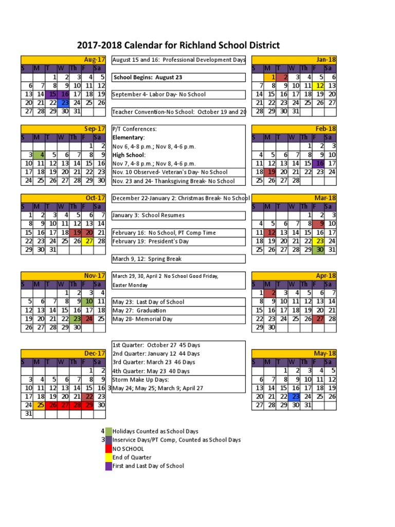 2017 2018 Calendar Final PDF Observances Holidays