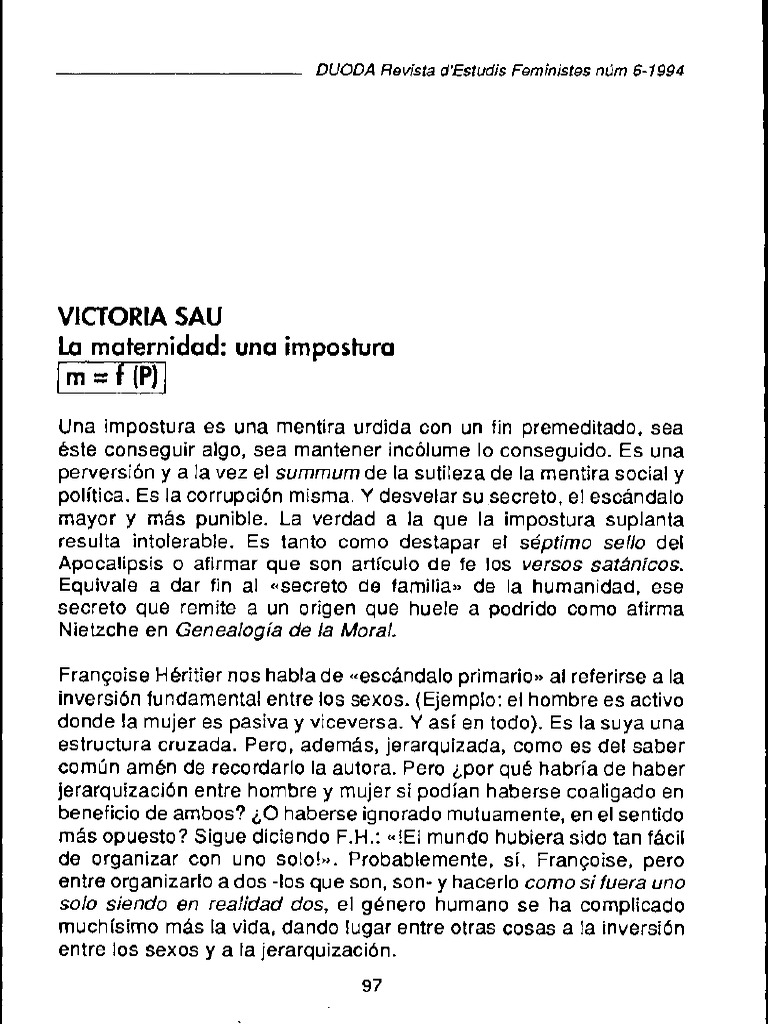 Victoria Sau PDF Descargar gratis PDF Clitemnestra Patriarcado