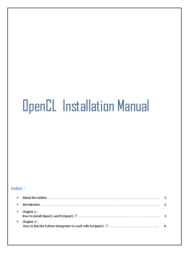 OpenCL and PyOpenCL Installation Manual PDF | PDF | Graphics Processing ...