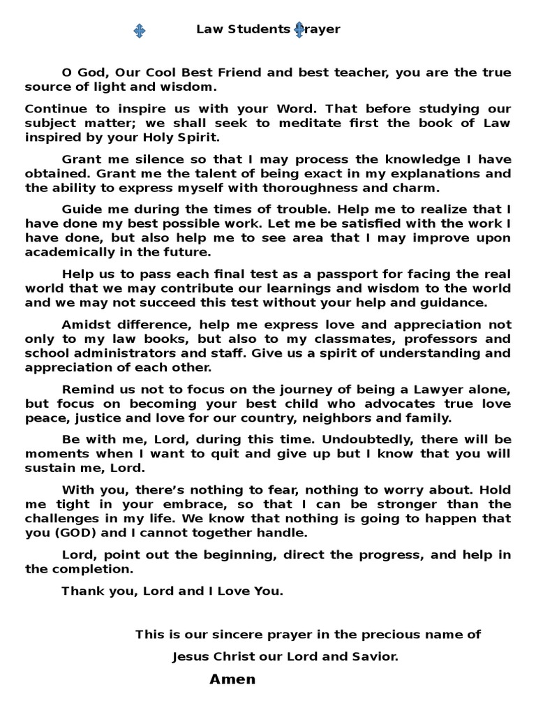 Law Students Prayer.docx Wisdom Jesus
